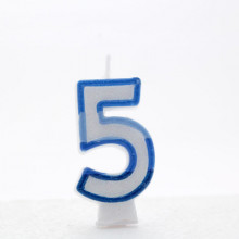 Blue Numeral 5 Candle CN1015