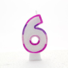 Pink Numeral 6 Candle CN1026