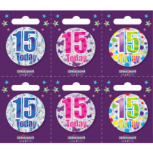 Age 15 Unisex 55mm Small Badges