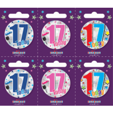 Age 17 Unisex 55mm Small Badges