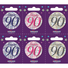 Age 90 Unisex 55mm Small Badges