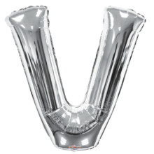 Foil Balloon Letters Silver 'V'