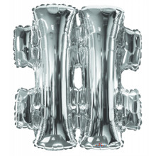 Foil Balloon Silver '#'