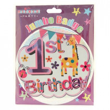 Age 1 Girl 150mm Large Badge