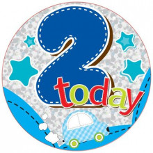 Age 2 Boy 150mm Large Badge
