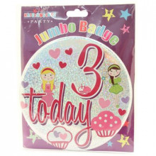 Age 3 Girl 150mm Large Badge