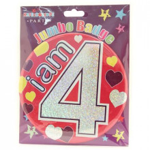 Age 4 Girl 150mm Large Badge