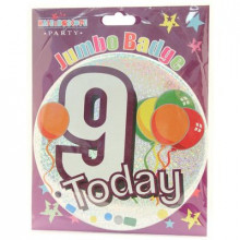 Age 9 Unisex 150mm Large Badge