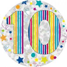 Age 10 Unisex 150mm Large Badge