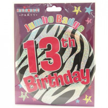Age 13 Female 150mm Large Badge