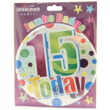Age 15 Unisex 150mm Large Badges