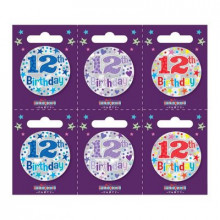 Age 12 Unisex 55mm Badges