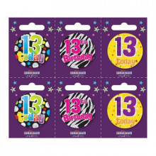 Age 13 Unisex 55mm Small Badges