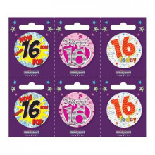 Age 16 Unisex 55mm Small Badges