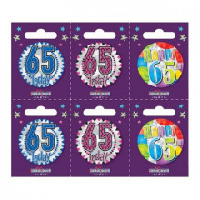 Age 65 Unisex 55mm Small Badges