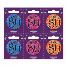 Age 80 Unisex 55mm Small Badges