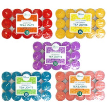 Scented Coloured Tea Lights Pack 15
