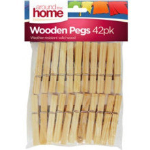 Wood Clothes Pegs 42 Pack
