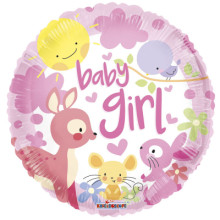 Welcome Baby Girl Foil Balloon