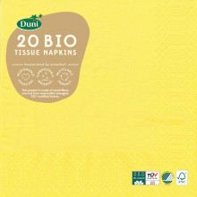 Duni Bio Yellow Napkins 33cm 3Ply 20s