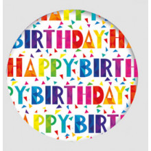 Happy Birthday Mix 55mm Small Badges