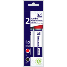 Jumbo Chisel Tip Markers Pack 2 Blk/Red