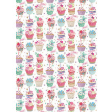 Flat Gift Wrap Cupcakes/Bunting GW2553