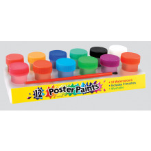Poster Paints 12 Pots & 2 Brushes