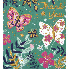 Twin Pack 8 Thank You Cards Butterflies