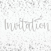6 Open Invitation Cards Foil Bubbles