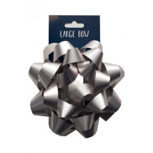 Large Silver Bow 15cm Carded