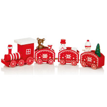 20cm Wooden Train With 3 Carriages