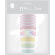 Paper Cups Party Rose 25cl 8s