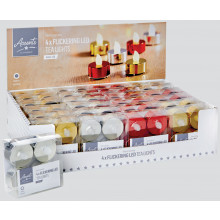 Pack 4 Flickering Tealights Amber LEDs