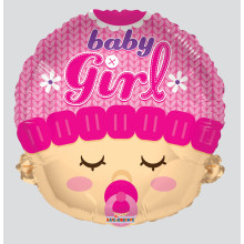 Baby Girl Face Foil Balloon