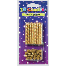Gold Glitter Spiral Candles & Holders