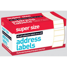 S/Adh Address Labels 120x90mm Roll 60