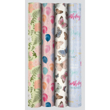 Gift Wrap Rolls Classic Female 3m Asst