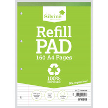 A4 Recycled Refill Pad Feint/Margin 160p