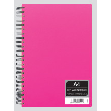 A4 Neon Polyprop Twinwire Notebook