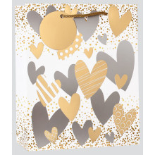 Medium Gift Bag Hearts Foil