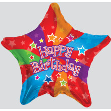 Happy Birthday Star Foil Balloon