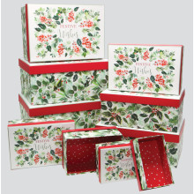 Nest 10 Gift Boxes Nostalgic Christmas
