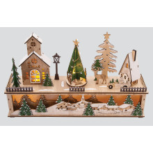 LED Wooden Village Scene
