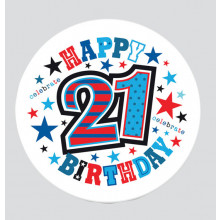 Age 21 Mix 55mm Small Badges