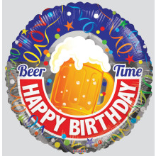 Beer Time Birthday Foil Balloon