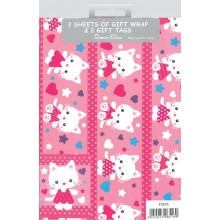 Flat Gift Wrap & Tags Cats F2575