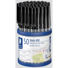 Staedtler Medium Black Stick Pens Tub 50