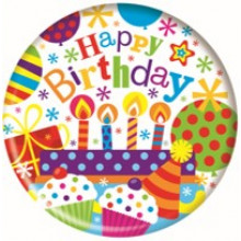 Happy Birthday 55mm Small Badges