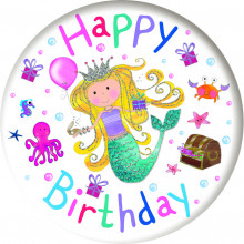 Birthday Mermaid 55mm Small Badges